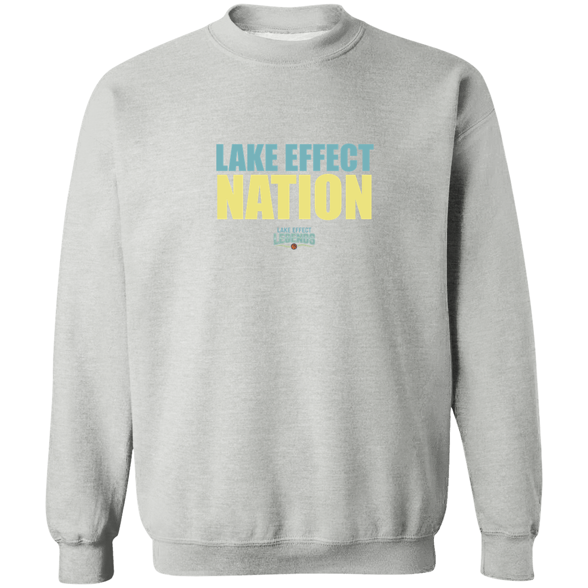 lake-effect-legends-hoops-nation-gildan-crewneck-pullover-sweatshirt — Sport Grey — Front — source sha256 f6bc01e6c2103a7221ea6bca45f261a1a5d14abe8b12822609f382aaafff5b9b — Color position 1