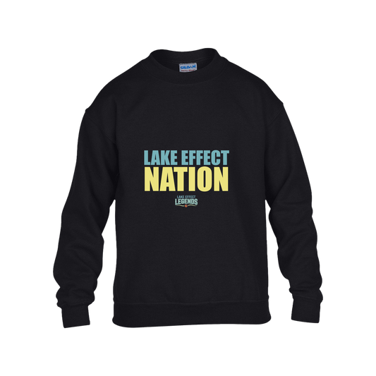 lake-effect-legends-hoops-nation-gildan-kids-heavy-blend-fleece-crew — Black — Front — source sha256 fa19854e383c99d40242d017fb581c898fe0fce08ceede192f7de467ce605a43 — Color position 1