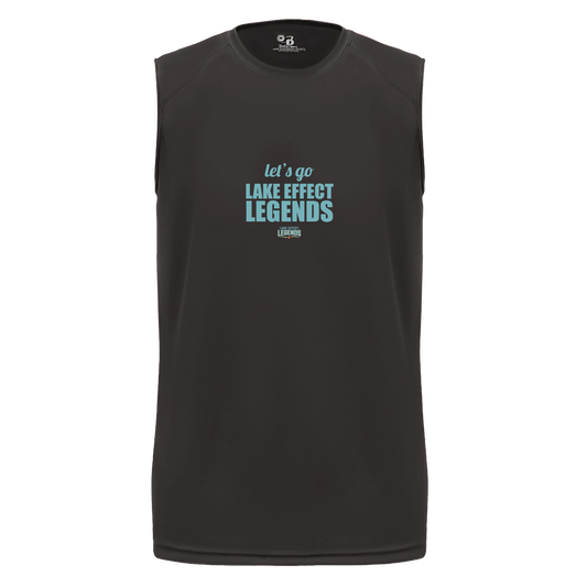 lake-effect-legends-let-s-go-badger-b-core-sleeveless-performance-tee — Black — Front — source sha256 454cc65033ac12ad375afbe02f6f090cb9733775eabf9cc670de88650d71e0d0 — Color position 1