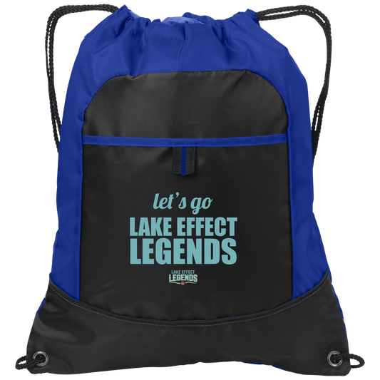 lake-effect-legends-let-s-go-port-authority-pocket-cinch-pack — Black/Hyper Blue — Front — source sha256 52c5c9ede2e32eaa2960c4652ba844c2aedae13ee1f281bfe8a7938bf95d1725 — Color position 1