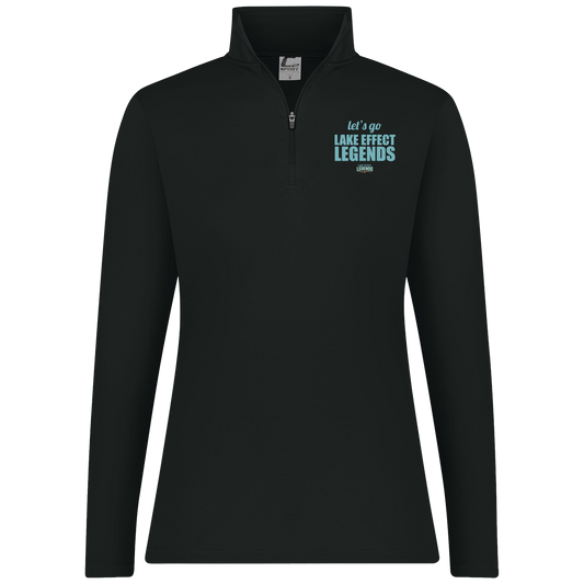 lake-effect-legends-let-s-go-c2-womens-1-4-zip-pullover — Black — Front — source sha256 699c3335ef3c011d85a521f61de2e45ec4563470615b5c7074e8f95214e0ab94 — Color position 1
