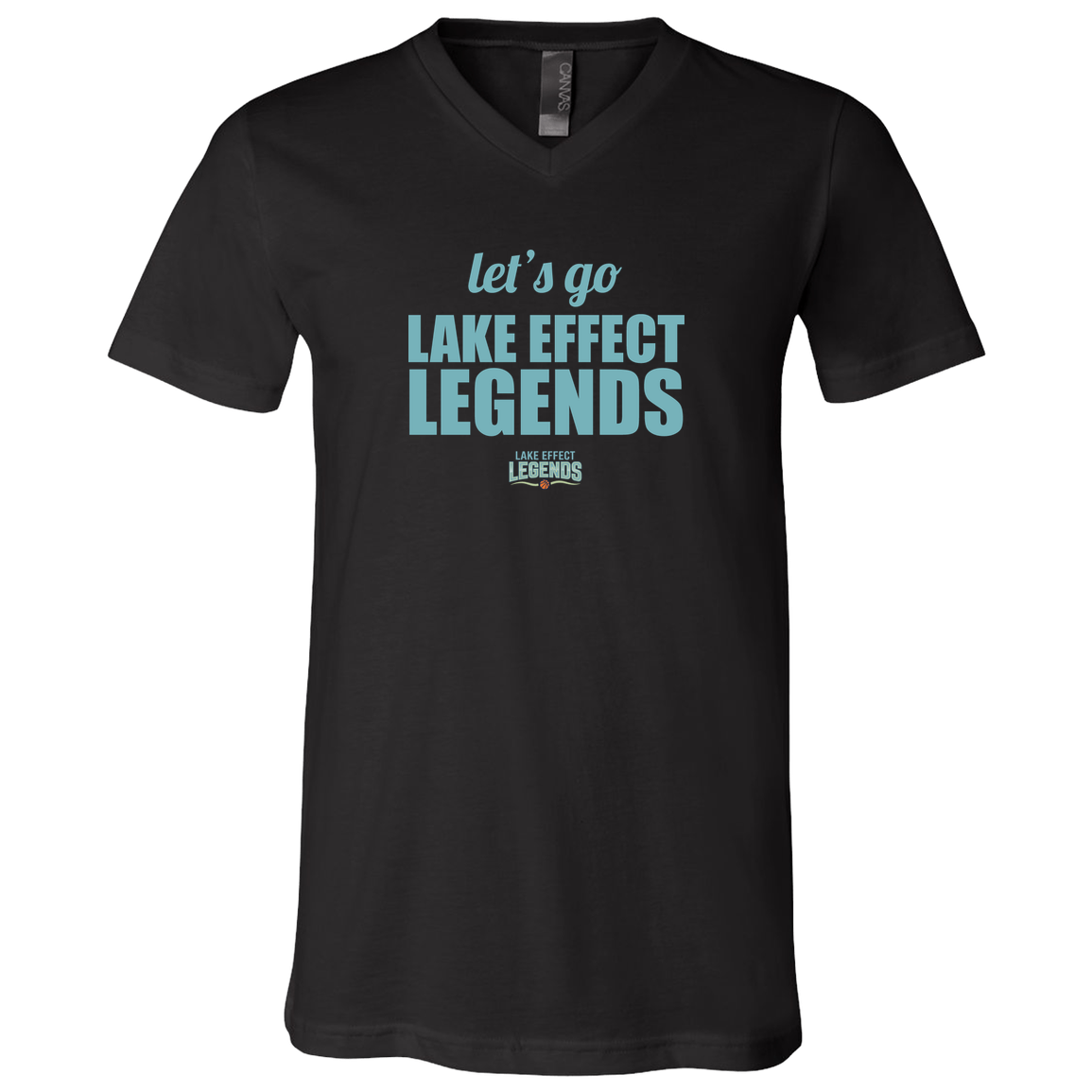 lake-effect-legends-let-s-go-bella-canvas-unisex-jersey-ss-v-neck-t-shirt — Black — Front — source sha256 930404dbd64a5fd6196edc45f5638e993d6f9fe6ae7ab6a6d7f9d298da097bdd — Color position 2