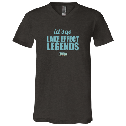 lake-effect-legends-let-s-go-bella-canvas-unisex-jersey-ss-v-neck-t-shirt — Dark Grey Heather — Front — source sha256 97fd6dc0c5cf9855b6a2a758ad23bd50166e323457ffcaaa9ed7e53defa39277 — Color position 3