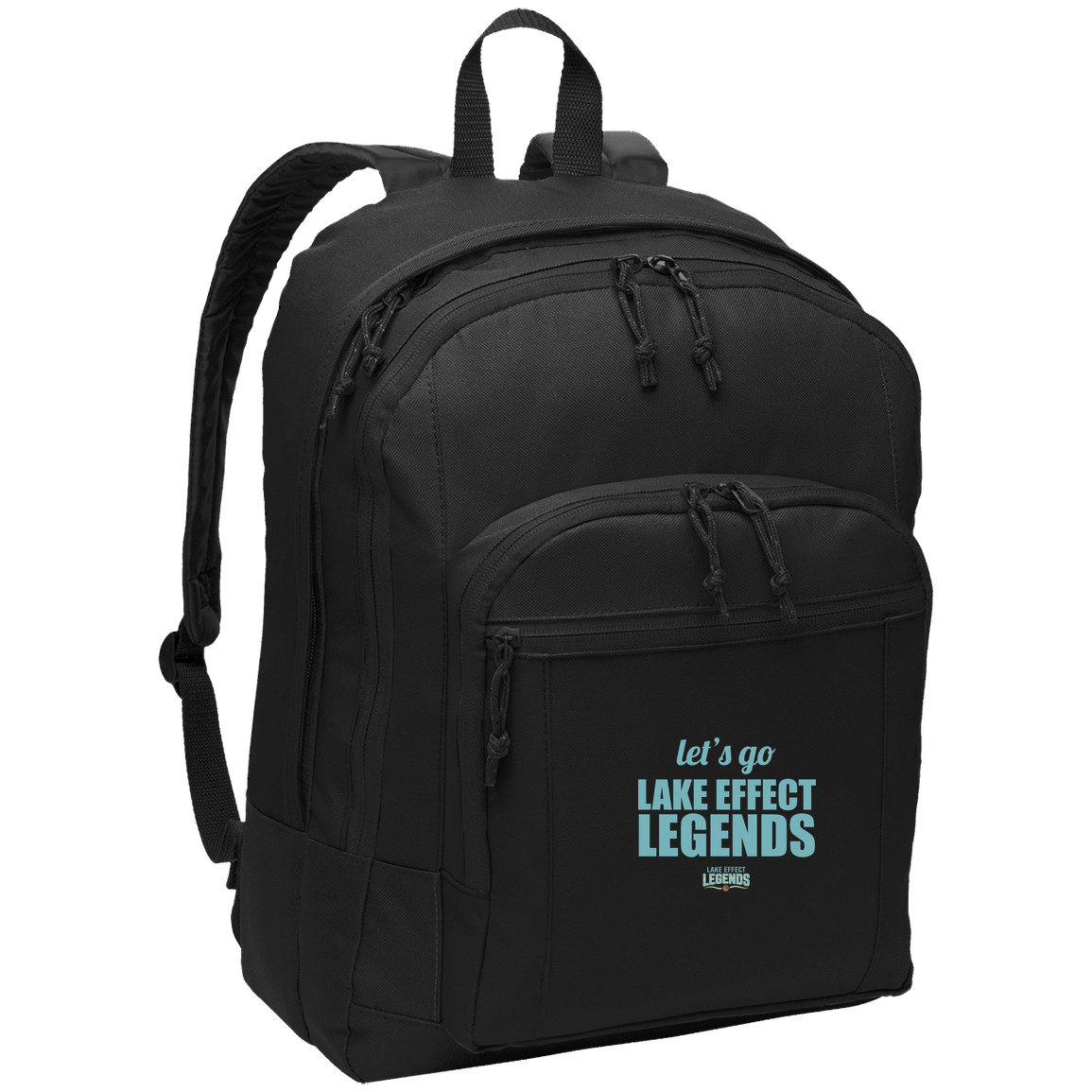 lake-effect-legends-let-s-go-port-authority-basic-backpack — Black — Front — source sha256 c0ac645975f8c22d3246cf1f547e0e6c0570a8d61b9f1a21acaf99ba78cb620d — Color position 1