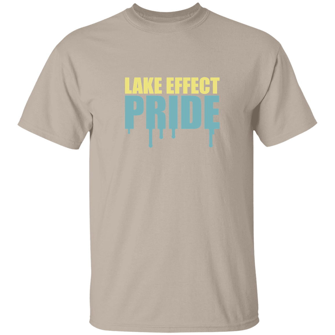 lake-effect-legends-pride-drip-gildan-5-3-oz-t-shirt — Sand — Front — source sha256 3fd3a7f747d5075f2266a947bd5792979d2615b214eaf32f1fae118c8e368044 — Color position 1