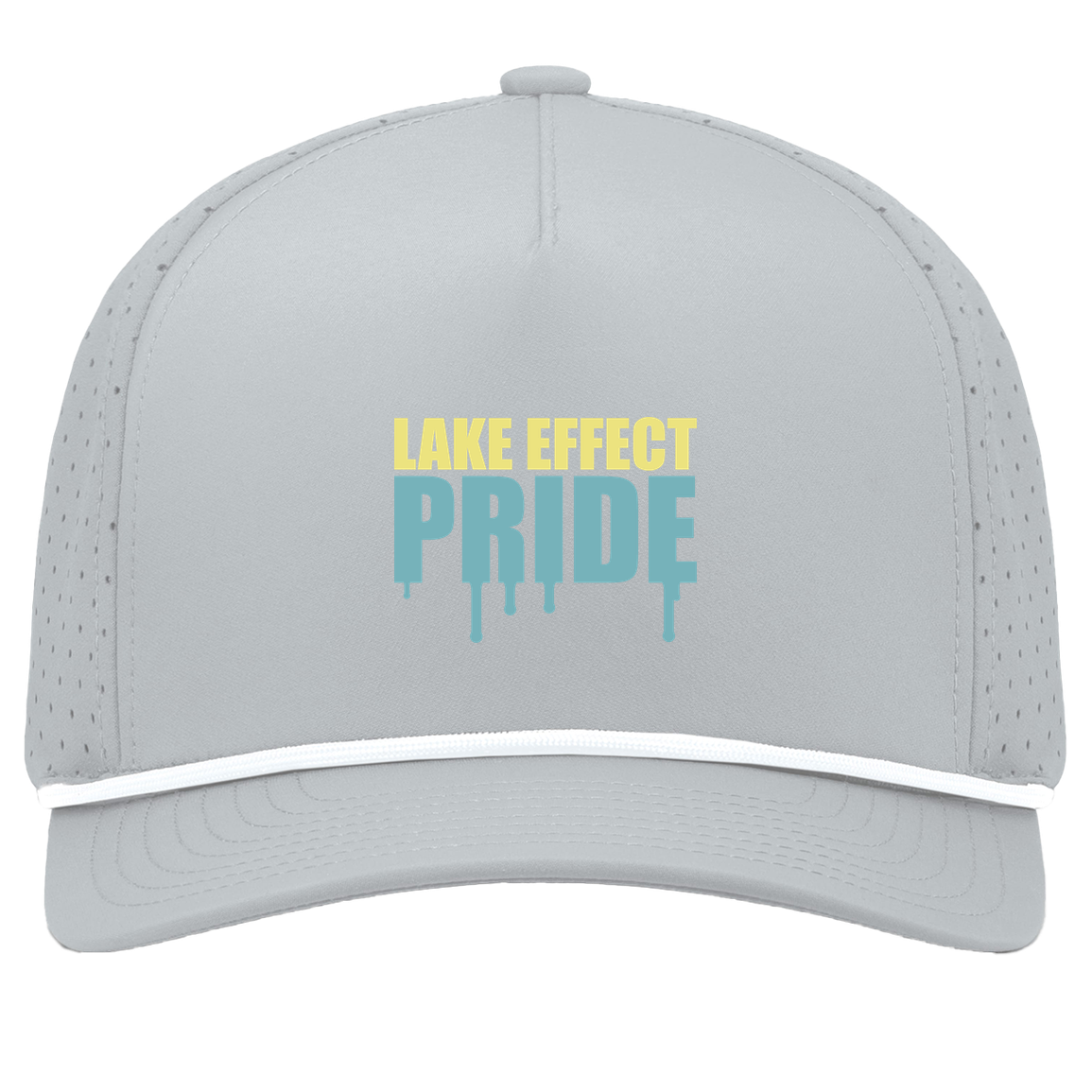 lake-effect-legends-pride-drip-pacific-headwear-weekender-perforated-snapback-cap — Silver/White — Front — source sha256 45f321cd5bd5136e3844e781370ed35d189c79479e58fd88b6bc3aec2b3c7a8b — Color position 5
