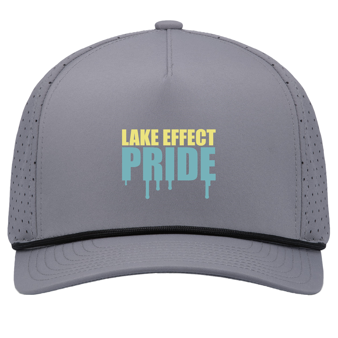 lake-effect-legends-pride-drip-pacific-headwear-weekender-perforated-snapback-cap — Graphite/Black — Front — source sha256 525314541583dee44407f61cbef6132206882a84456b6a65475336c66706b8d6 — Color position 3