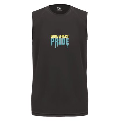 lake-effect-legends-pride-drip-badger-b-core-sleeveless-performance-tee — Black — Front — source sha256 5344db593ffd5e04ca2178ee81df828fc744fb22a766dfd1550969bfc3336a29 — Color position 1