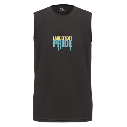 lake-effect-legends-pride-drip-badger-b-core-sleeveless-performance-tee — Black — Front — source sha256 5344db593ffd5e04ca2178ee81df828fc744fb22a766dfd1550969bfc3336a29 — Color position 1