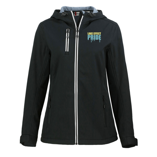 lake-effect-legends-pride-drip-clique-womens-eco-stretch-softshell-jacket — Black — Front — source sha256 53e06dc882ed7de565efc56f7c816bff7543788e89d437c4ea01261fd0733801 — Color position 1