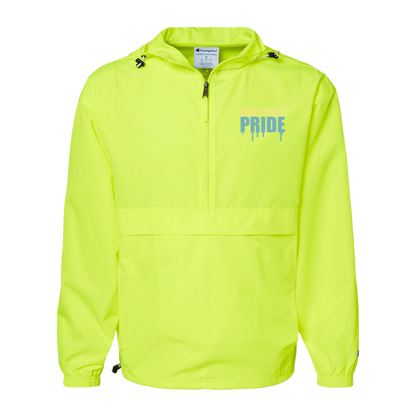 lake-effect-legends-pride-drip-champion-unisex-packable-anorak-jacket — Safety Green — Front — source sha256 61ef2433186b27ca330e899997581cbcd09da205080d54cbbd5c8a486f683680 — Color position 3