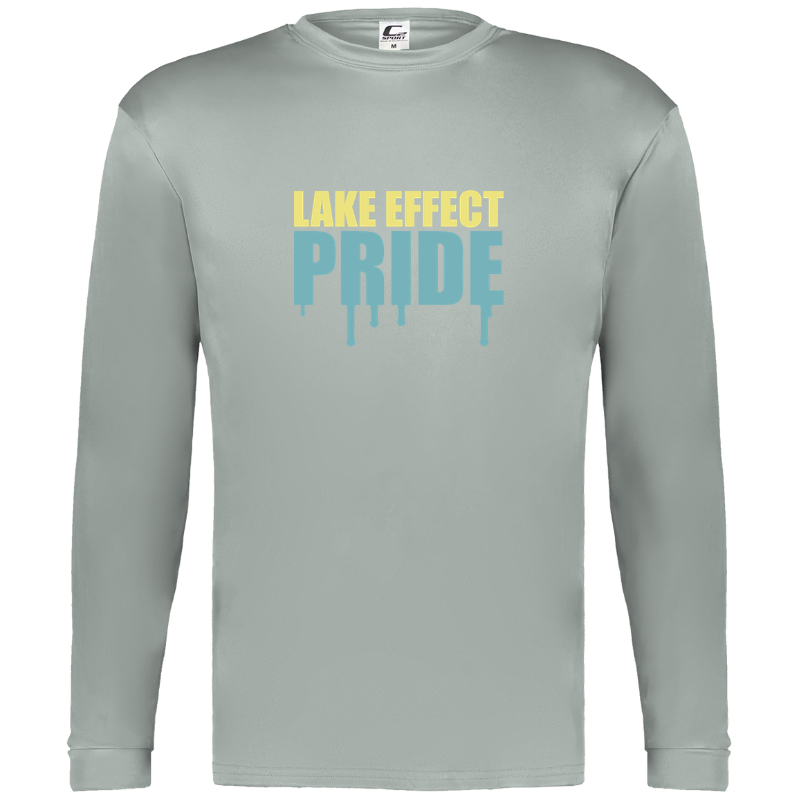 lake-effect-legends-pride-drip-c2-mens-performance-long-sleeve-tee — Silver — Front — source sha256 63a444b41ea63de13b6ee4db0ebe2dc83d3b701add92ae28b0fbdc16288872b4 — Color position 3