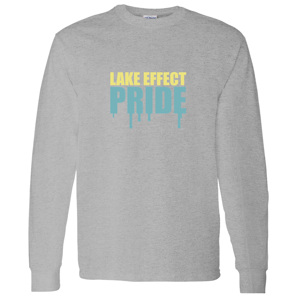 lake-effect-legends-pride-drip-gildan-ls-t-shirt-5-3-oz — Sport Grey — Front — source sha256 83ed1077dacf568e73e2c4dcd9db66ff078c114514ff8616ed8bdfaef0f88eb2 — Color position 5