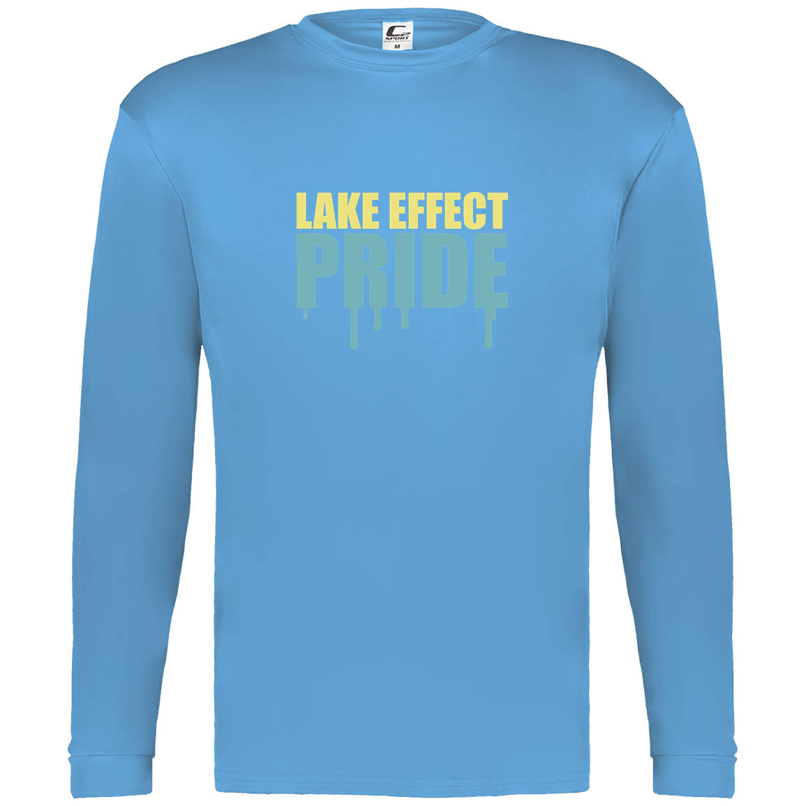 lake-effect-legends-pride-drip-c2-mens-performance-long-sleeve-tee — Columbia Blue — Front — source sha256 8eaa5f7ed18acf962493acc1c5a88cf9f76028dfb64bcb1f644fe8373a0e0b41 — Color position 5