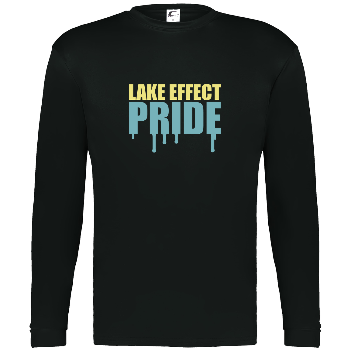 lake-effect-legends-pride-drip-c2-mens-performance-long-sleeve-tee — Black — Front — source sha256 9de2c6201a03a774844907611efaa686068243927cea5417b2e5d12259c28178 — Color position 1