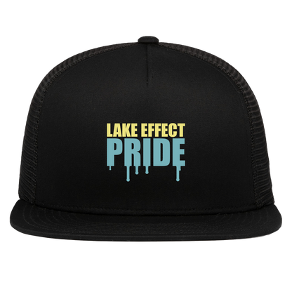 lake-effect-legends-pride-drip-pacific-headwear-d-series-5-panel-trucker-snapback-cap — Black — Front — source sha256 b8dbc62d66a899c3ef87d8bd9edac639a8ad7579d469601ca3bc7d326c8aba73 — Color position 1