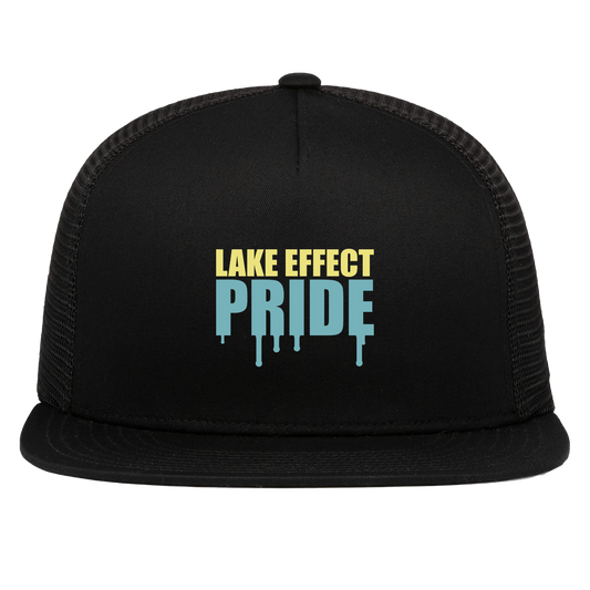 lake-effect-legends-pride-drip-pacific-headwear-d-series-5-panel-trucker-snapback-cap — Black — Front — source sha256 b8dbc62d66a899c3ef87d8bd9edac639a8ad7579d469601ca3bc7d326c8aba73 — Color position 1