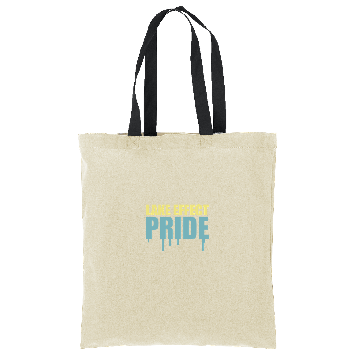 lake-effect-legends-pride-drip-port-authority-core-cotton-tote — Natural/Deep Black — Front — source sha256 c81b8e572fdc6614eae6a0f3c65d655579f32d84d50b7908fab5c7066712e44e — Color position 3