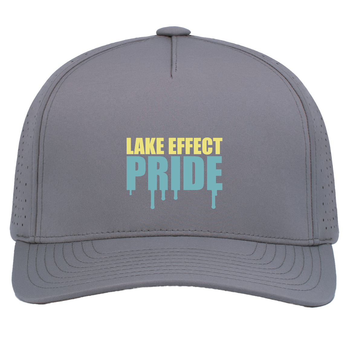 lake-effect-legends-pride-drip-pacific-headwear-weekender-perforated-snapback-cap — Graphite — Front — source sha256 f99b2d9f9796ad04334776c0ec8deee2515aeb79bbc1ffca72a238e44d476002 — Color position 4