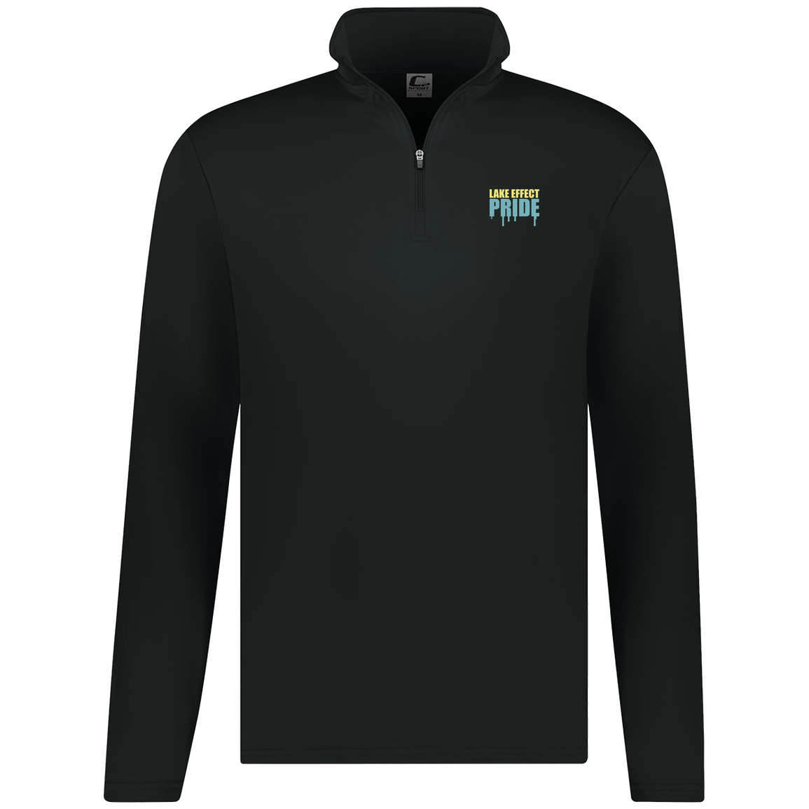 lake-effect-legends-pride-drip-c2-mens-1-4-zip-pullover — Black — Front — source sha256 fa39c703180e70f5f5f02a98c8a8df89063dc0038fab3ee24a7c9db8281f4e16 — Color position 1