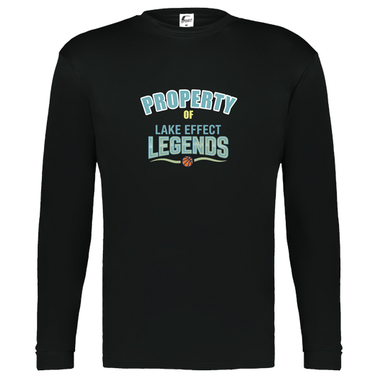 lake-effect-legends-property-of-c2-kids-performance-long-sleeve-tee — Black — Front — source sha256 a1f4f748afd3a98dab46f2ddd5750450b68a571797f2e41f507d0593fecc0cd4 — Color position 1