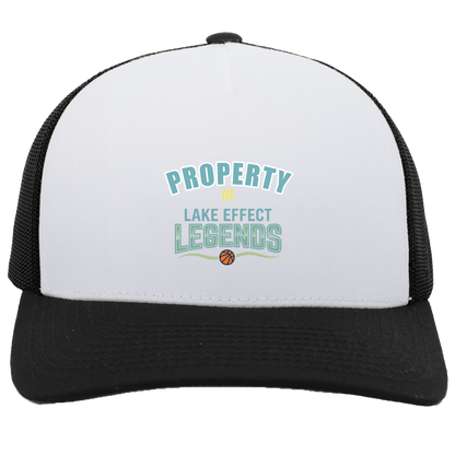 lake-effect-legends-property-of-pacific-headwear-5-panel-trucker-snapback-cap — White/Black — Front — source sha256 a4b0e5e777d1cc58352336dbabbd33a6cb9ae4642706538655b49ef52db77067 — Color position 5