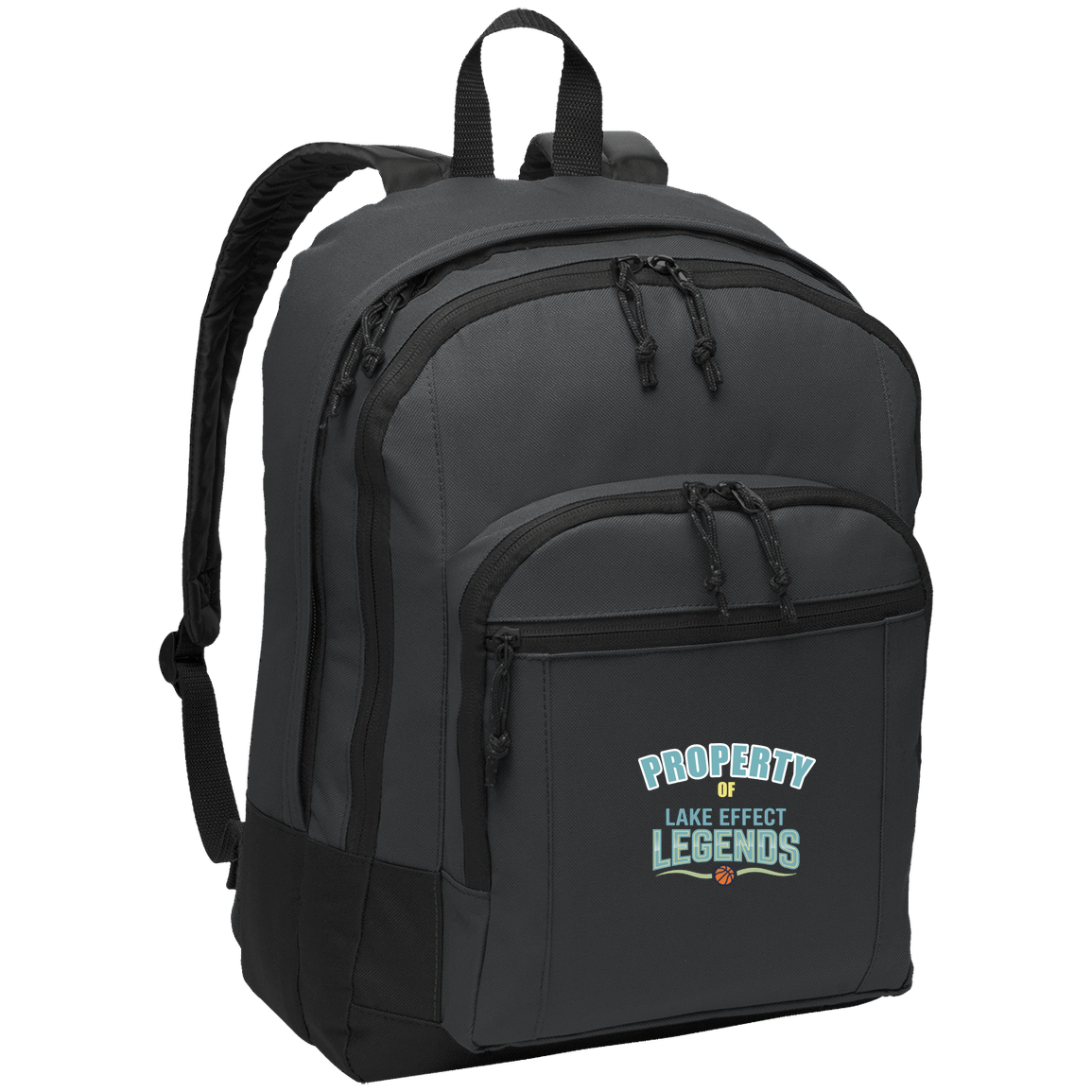lake-effect-legends-property-of-port-authority-basic-backpack — Dark Charcoal — Front — source sha256 db462ee11d0845d5774c38525f885de7a727f97cff6b3031498898f75621e1c3 — Color position 2