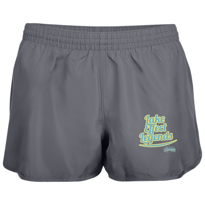lake-effect-legends-retro-script-augusta-ladies-wayfarer-running-shorts — Graphite — Front — source sha256 4e8e84926057e0a46864be6b6891bab7572f054717c3e9eb038c1bd9d261b60b — Color position 2