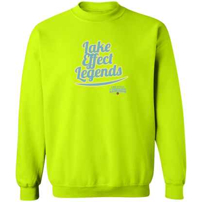 lake-effect-legends-retro-script-gildan-crewneck-pullover-sweatshirt — Safety Green — Front — source sha256 59d469e5566a8781f8daa0d08a6b9c97b688f7910da42a0da5dcf8a5cdb9ebc7 — Color position 8
