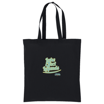 lake-effect-legends-retro-script-port-authority-core-cotton-tote — Deep Black — Front — source sha256 754f62a66da88fcf47b35d0a7079592ad6279548cdbcd958743b693af628da9a — Color position 1