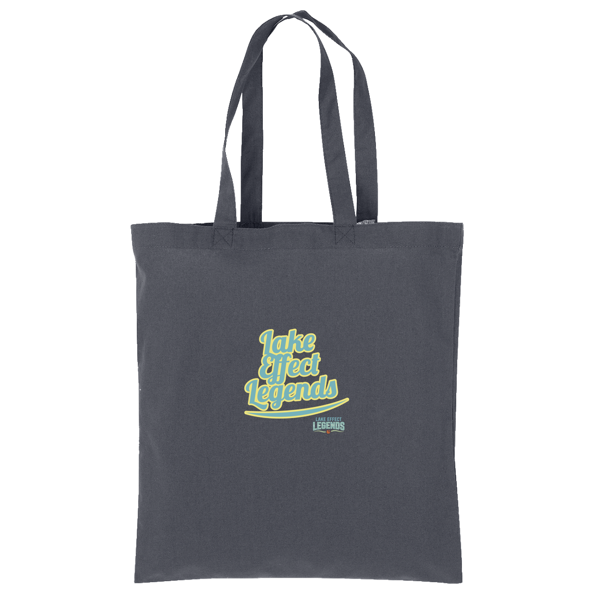 lake-effect-legends-retro-script-port-authority-core-cotton-tote — Storm Grey — Front — source sha256 79d2055a1c6c0ec774730282c0a825d673f249123e847f1bfec7a60eeebb4904 — Color position 4