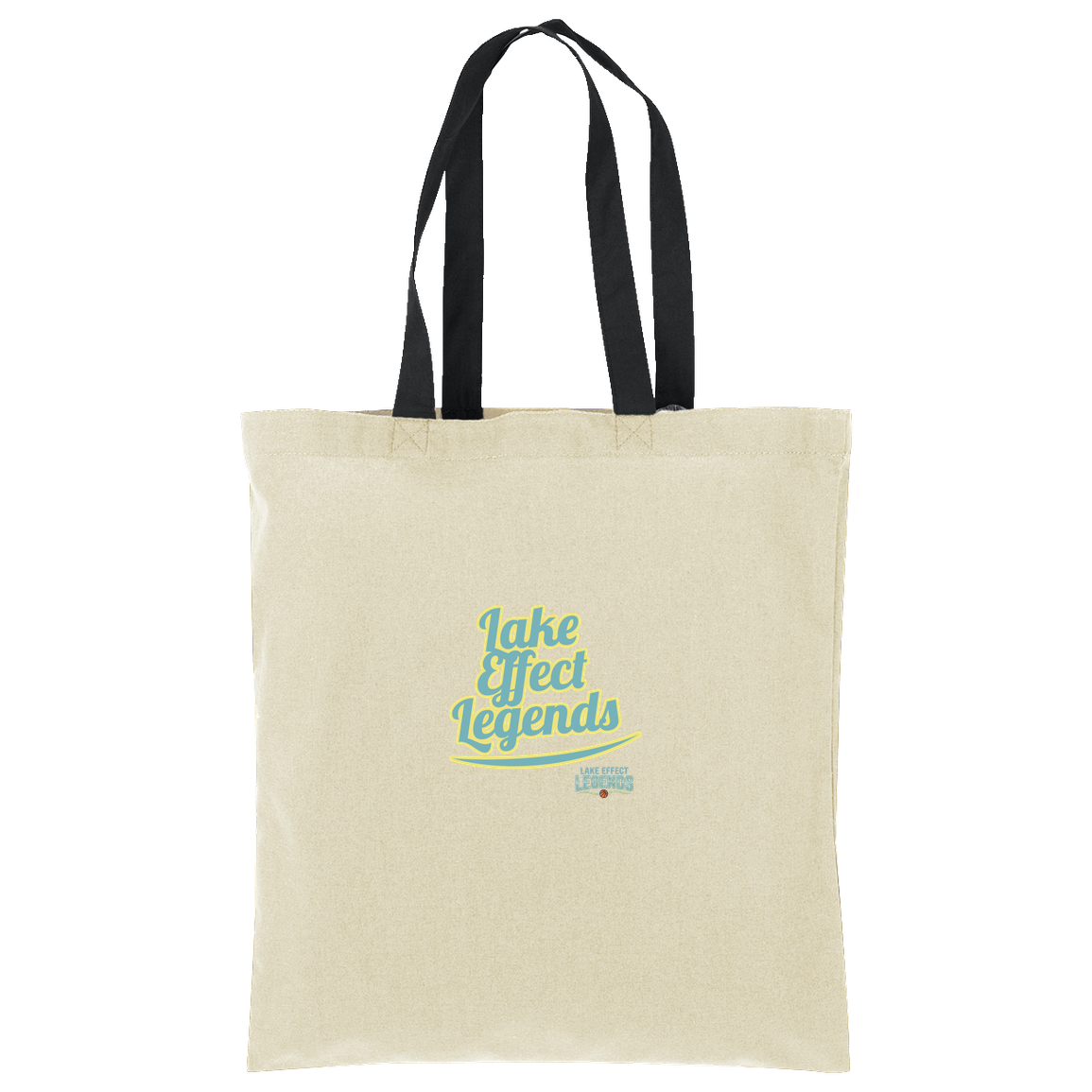 lake-effect-legends-retro-script-port-authority-core-cotton-tote — Natural/Deep Black — Front — source sha256 a5adbe8a4b0d59fc84a45d2a30491b88d25dc9cd11b324523b8dbc25358afe98 — Color position 3