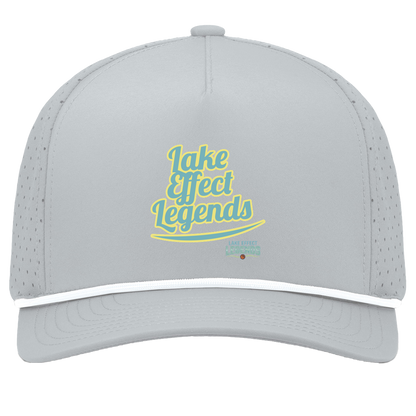 lake-effect-legends-retro-script-pacific-headwear-weekender-perforated-snapback-cap — Silver/White — Front — source sha256 ab1850c3323ea80c68964402e223381a5648f978a1411971841fd01c3f972e01 — Color position 5