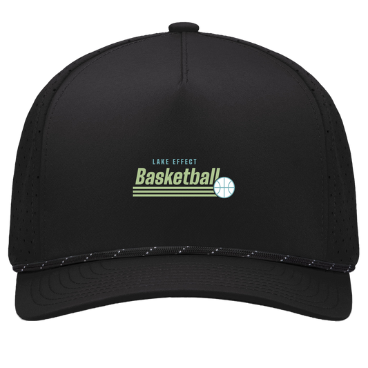 lake-effect-legends-retro-stripes-pacific-headwear-weekender-perforated-snapback-cap — Black/Black — Front — source sha256 05d3112036ac144442a9addf2af377b971f1505e0b348743ae67235cfcfed75b — Color position 1