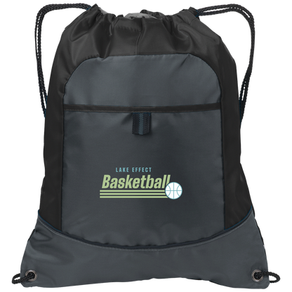 lake-effect-legends-retro-stripes-port-authority-pocket-cinch-pack — Deep Smoke/Black — Front — source sha256 0f99b5125f6dae05ae29b3d2a115e448fba4659d704c729db4dd8aab26e12b46 — Color position 1