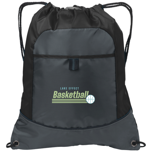 lake-effect-legends-retro-stripes-port-authority-pocket-cinch-pack — Deep Smoke/Black — Front — source sha256 0f99b5125f6dae05ae29b3d2a115e448fba4659d704c729db4dd8aab26e12b46 — Color position 1