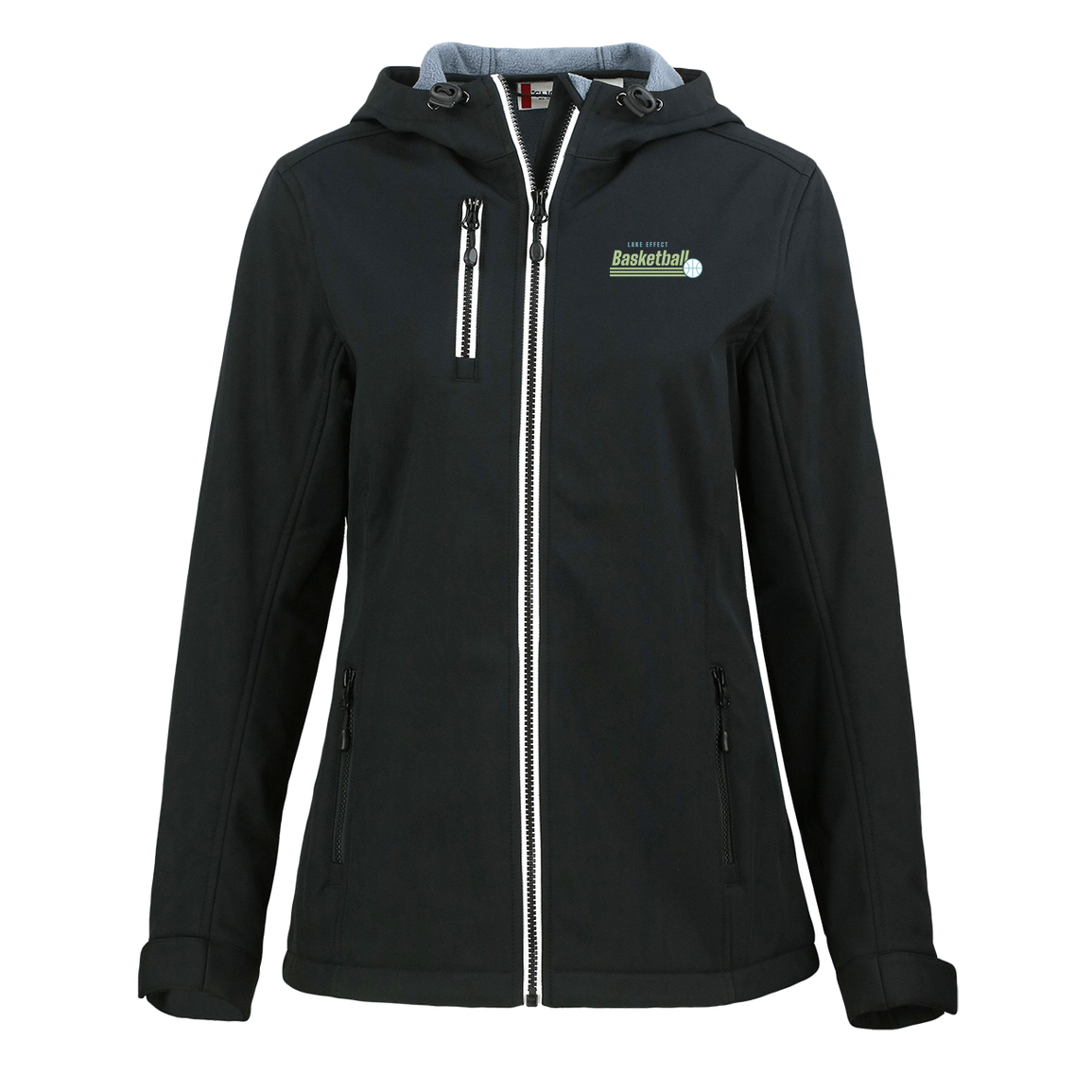 lake-effect-legends-retro-stripes-clique-womens-eco-stretch-softshell-jacket — Black — Front — source sha256 1021d849a1486eb0f17c0dc55026ef7af2a9d72b9aa479bc14c52202a9fa18ff — Color position 1