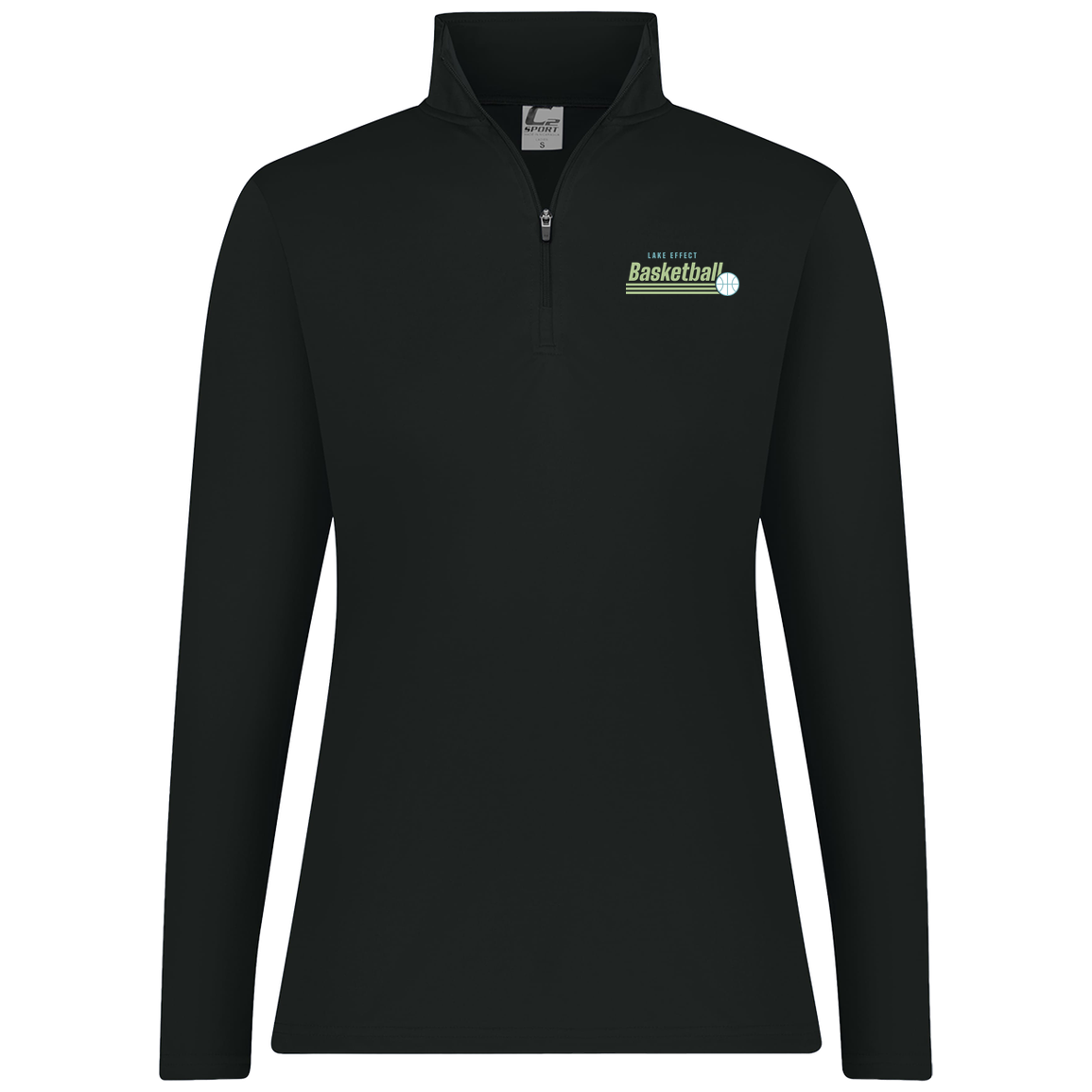 lake-effect-legends-retro-stripes-c2-womens-1-4-zip-pullover — Black — Front — source sha256 1c39661d007f6765aaf12c75074a6519a42783012646cf988cbc2648dceab82b — Color position 1
