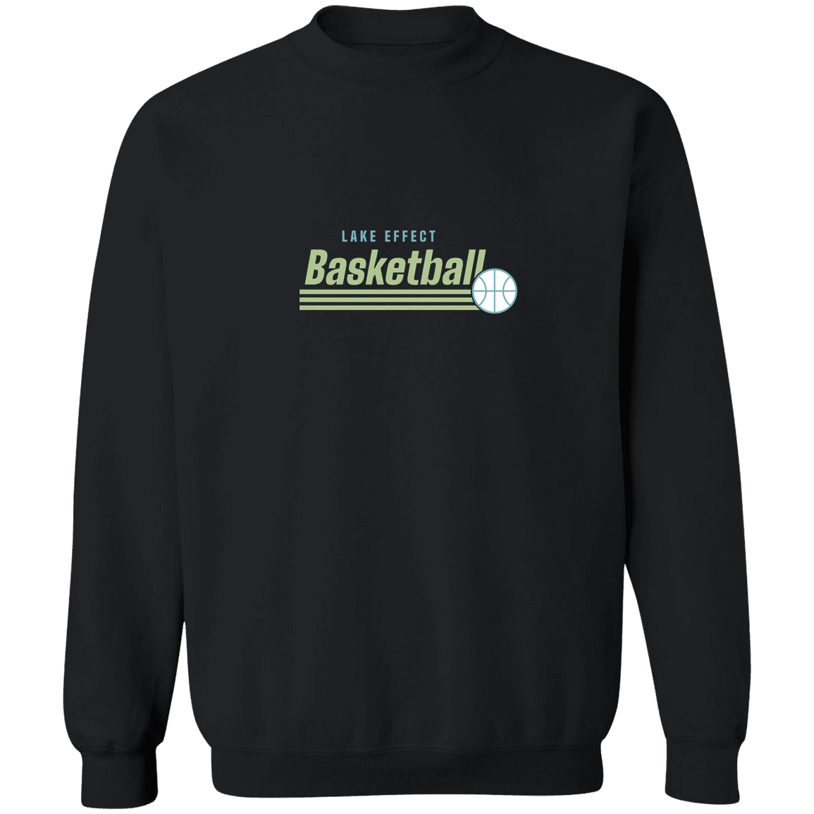 lake-effect-legends-retro-stripes-gildan-crewneck-pullover-sweatshirt — Black — Front — source sha256 30066d278bb6a7c32a90003642c0e2a8c81e40f31a234ade0bf474f0137906a1 — Color position 4