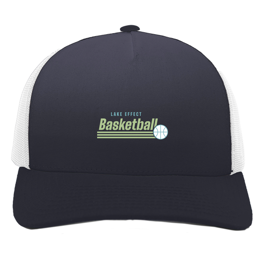 lake-effect-legends-retro-stripes-pacific-headwear-5-panel-trucker-snapback-cap — Navy/White — Front — source sha256 3a1a30ddcf5a1eb730cce06c8c4a0e920b8d352971e680a7d4415647dfe61aa6 — Color position 1