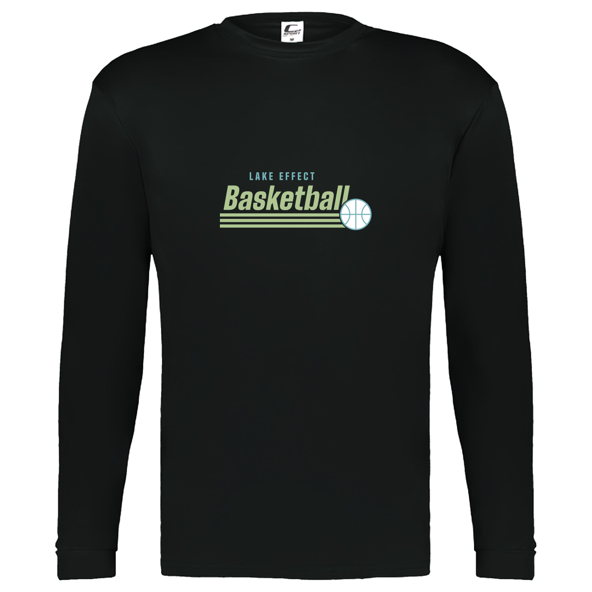 lake-effect-legends-retro-stripes-c2-kids-performance-long-sleeve-tee — Black — Front — source sha256 46fe429bb0c88ae01f127ac94257894178e4a4b2f33c958b453b4d922d6cad8c — Color position 1