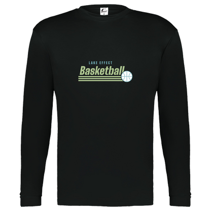 lake-effect-legends-retro-stripes-c2-kids-performance-long-sleeve-tee — Black — Front — source sha256 46fe429bb0c88ae01f127ac94257894178e4a4b2f33c958b453b4d922d6cad8c — Color position 1