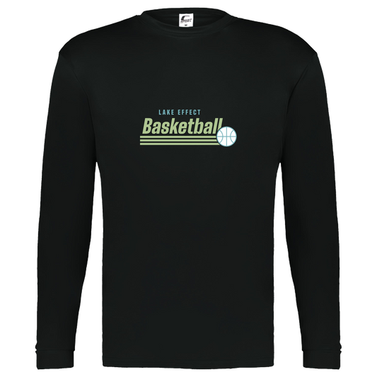 lake-effect-legends-retro-stripes-c2-kids-performance-long-sleeve-tee — Black — Front — source sha256 46fe429bb0c88ae01f127ac94257894178e4a4b2f33c958b453b4d922d6cad8c — Color position 1
