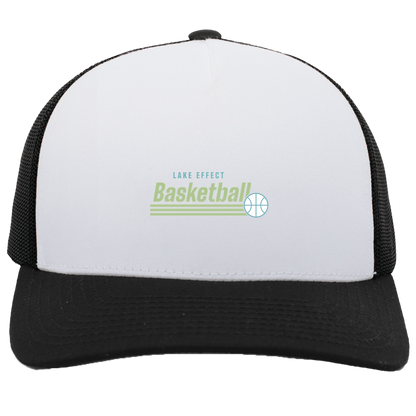 lake-effect-legends-retro-stripes-pacific-headwear-5-panel-trucker-snapback-cap — White/Black — Front — source sha256 56484a327fc78284055025e0de6972521f8f39de5af8492ab75a72e382cc94d9 — Color position 4