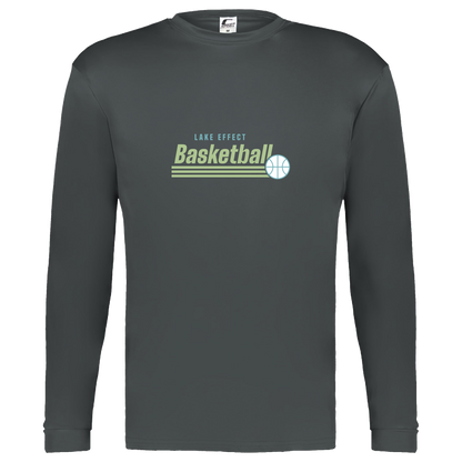 lake-effect-legends-retro-stripes-c2-kids-performance-long-sleeve-tee — Graphite — Front — source sha256 c0c832d3e32af3f6b2e0a7408310129deaf271f816fe0652239cdb5ad79782d7 — Color position 2