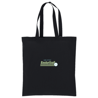 lake-effect-legends-retro-stripes-port-authority-core-cotton-tote — Deep Black — Front — source sha256 e06b29a27c0306deb7e469463d5246270ae539640d6fe84205cdc687c63d4a2b — Color position 1