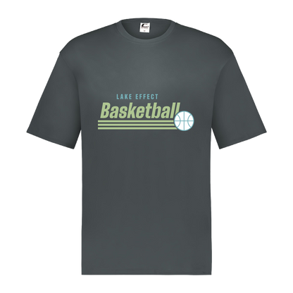 lake-effect-legends-retro-stripes-c2-mens-performance-short-sleeve-tee — Graphite — Front — source sha256 e83f57fa614183672360f8855cc68277f3e0fce64da8747c1c7ed80544dfa432 — Color position 2