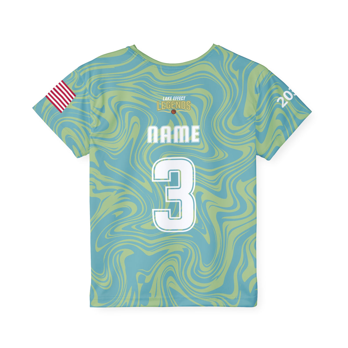 Lake Effect Legends Marble Kids Sports Jersey — back