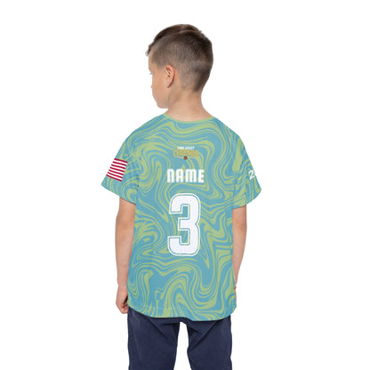 Lake Effect Legends Marble Kids Sports Jersey — model back
