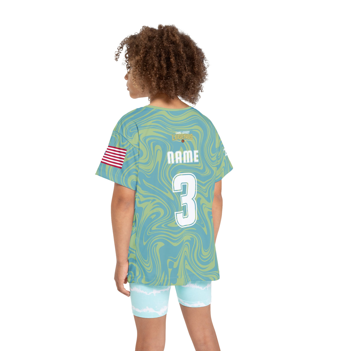 Lake Effect Legends Marble Kids Sports Jersey — second model back